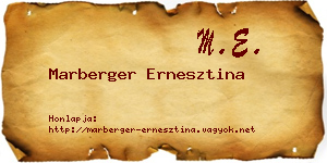 Marberger Ernesztina névjegykártya